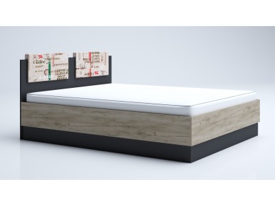 Κρεβάτι MOKA ( γκρι κραφτ / ανθρακίτη)